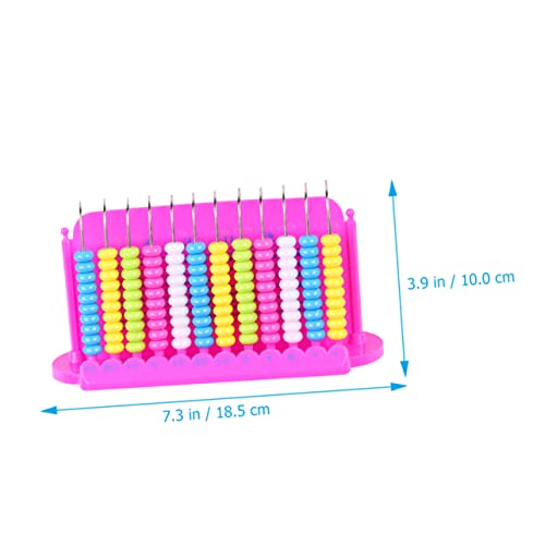 COSMEVIVI 5pcs 12 Abacus Playset Kid Tools Learning Toy Calculate Tools Educational Counting Tool Rosy Plastic - Thumbnail 4