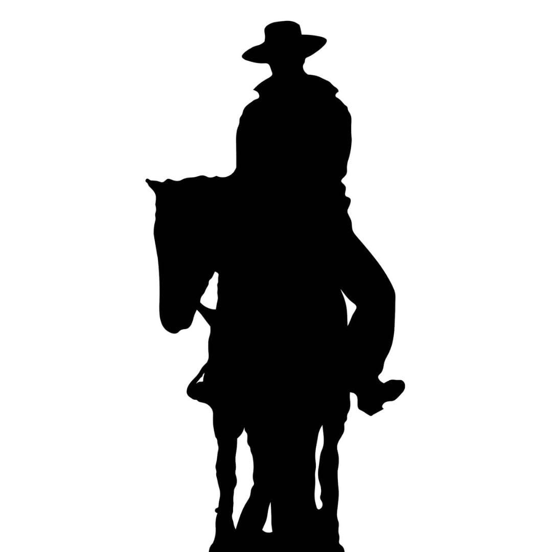Cowboy on a Horse Silhouette Cardboard Cutout / Standup / Standee Party Prop
