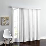 BrylaneHome Embossed Vertical Privacy Slat Blinds - 78' W 84' L, White