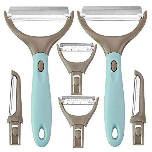 NEPAK 3 en 1 Pelador Vegetales,Pelador de Frutas y Verduras,Pendular Pelador,Acero Inoxidable