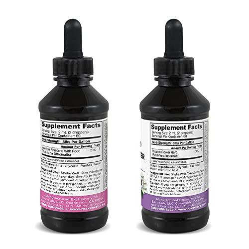 Maxx Herb Passion Flower Extract + Valerian Root Extract - For Relaxation And Stress Management, Alcohol-Free - (1 Each) 4 Oz Bottle (60 Servings) #TOP3