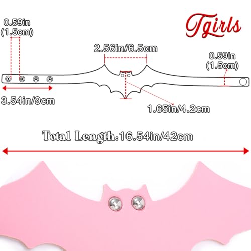 Tgirls Halloween Devil Bat Wings Choker Chain Necklaces Punk Goth Leather Collar Necklace for Women4