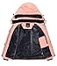 YSENTO Damen Winter Fleece wasserdichte Skijacke Outdoor Verdickte Softshell Warm Winddicht Wandern Funktionelle Atmungsaktive Jacke mit Abnehmbarer Kapuze(Rosa,M)