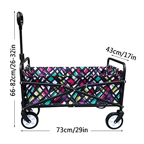 CRBUDY Ziehwagen Zusammenklappbarer Outdoor-Allzweckwagen Zusammenklappbarer Campingwagen Gartentransportwagen Verstellbarer Griff Tragkraft 60 kg – Bild 8