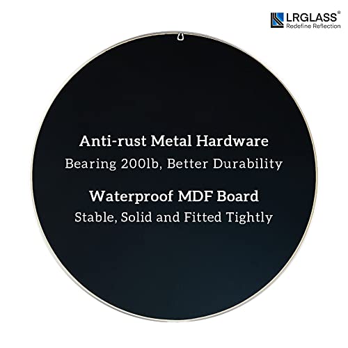 Lrglass Large Round Mirror 36" Silver Aluminium Alloy Frame, Wall- Mounted Mirror For Bathroom Vanity, Mantel And Wall Decor #TOP3