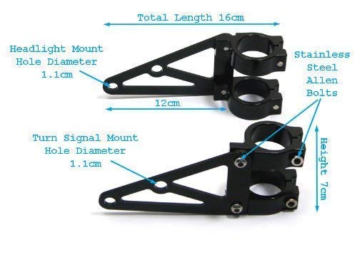 Alchemy Parts Coppia Staffe Faro In Alluminio CNC Per Motocicletta - Diametro 42/43mm, Supporti Forcella
