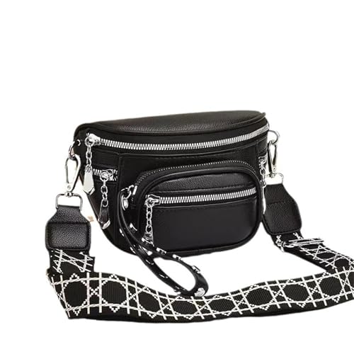 Image of Leather Fanny Pack Bag for Women, PU Leather Belt Bag Chest Purse Fashionable Crossbody Waist Bags Handbag for Everyday Use Trip Walking Hiking