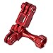 HSU Aluminum Alloy Metal Adjust Arm Straight Joints Mount, Same Direction Straight Joints Mount for Go Pro Hero 13/12/11/10/9/8/7/6/5 Black,Session 5/4, DJI Osmo Action Action Camera and More(Red)