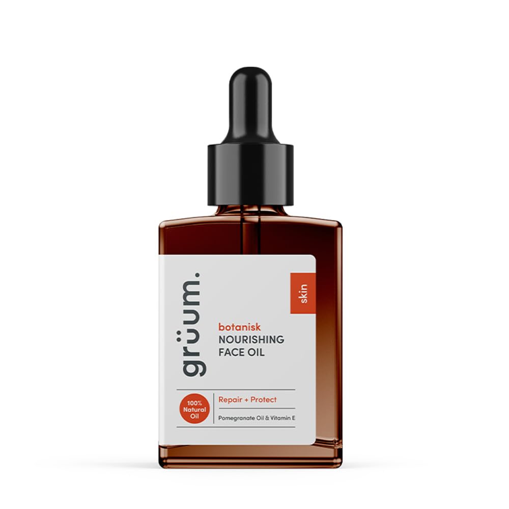 grüum Nourishing Face Oil 30ml, 100% Natural Facial Oil for Dry Skin, Reduces Dark Spots & UVB Damage