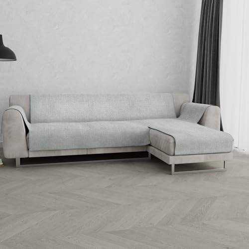 Housse de canapé antidérapante italienne de 290 cm en gris clair