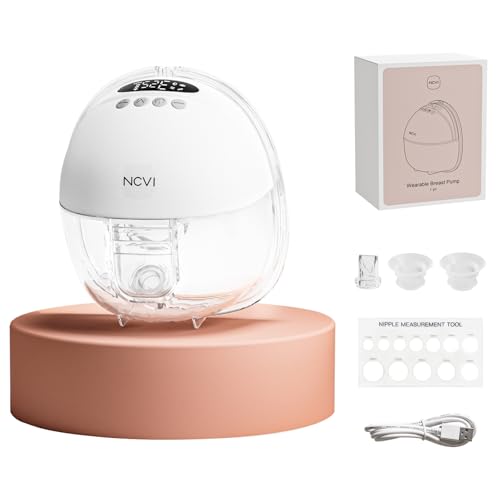 NCVI - Sacaleche eléctrico manos libres portátil, 1 botellas, 1400 mAh, 4 modos de 9 niveles, brida 19/21/24 mm, bajo ruido, sin BPA, antireflujo