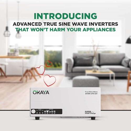 Image of Okaya ATSW 1175 Inverter for Home, Office & Shops | 925VA /12V Pure Sinewave | Reliable Power Backup | Supports 1 Inverter Battery | LED Display | Fast Charging | with 36 Months Warranty