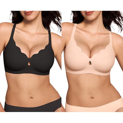 Image of ProKloud Bras for Women No Underwire Wireless Jelly Bras Full Coverage Seamless Push Up Bralettes Support Tshirt Bra