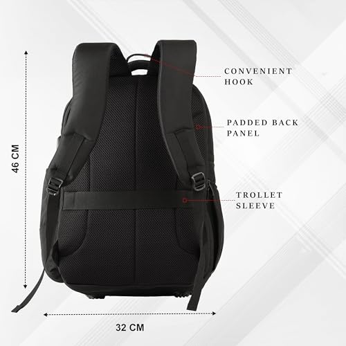 Image of Laptop Backpack 30L BTB05 | 16-Inch Laptop Bag with USB Charging | Unisex Office, College & Travel Backpack, Suitcase Opening, 1-Year Warranty - Black