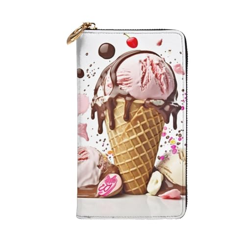 Ice Cream Wallet For Women Men Clutch Rfid Blocking Leather Wallets Large Capacity Purse Credit Card Holder Money Case With Zipper Phone Holder Long Travel Purse2