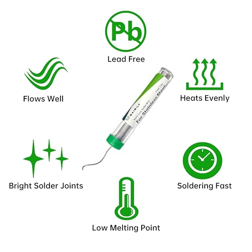 Image of New Formula Lead Free Rosin Core Solder Wire for Stainless Steel,Al,Zn,Fe,Cu etc..(1.4oz /2pack)