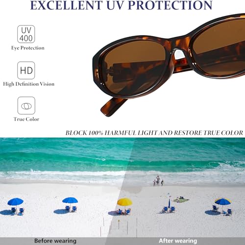 Retro Oval Sunglasses for Women Trendy Cute Womens Small Oval Sunglasses 90s Narrow Cat Eye Shades3