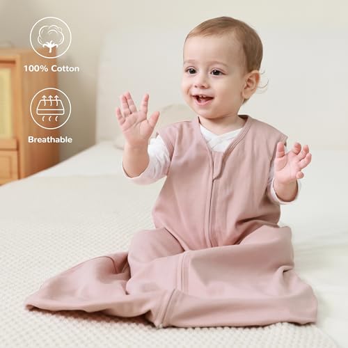 Image of JELLYMONI Baby Sleep Sack 12-18M, 0.5 TOG, 100% Cotton Wearable Blanket | 3 Pack, Soft Cotton Fabric, Breathable Lightweight Sleeveless Sleep Sack, Pre-Shrunk, 2-Way Zipper