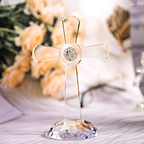 Cruz de cristal decorativa ideal para regalar en ocasiones especiales 6