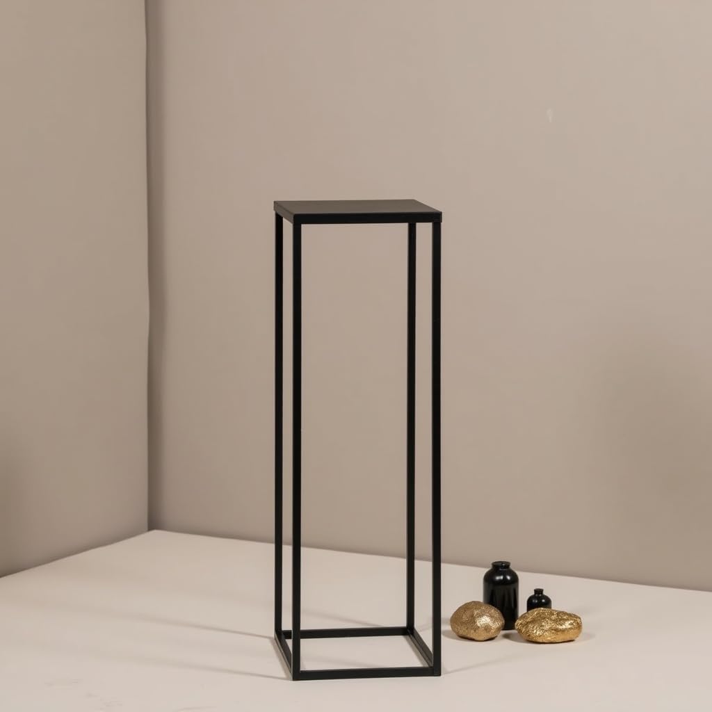 Pflanzenständer Ferro - 24x24x80cm - Farbe Schwarz - für Zimmerblumen - Metallregal - Dekorativer Tisch - Blumenständer - für Zimmerecke, Wohnzimmer, Balkon