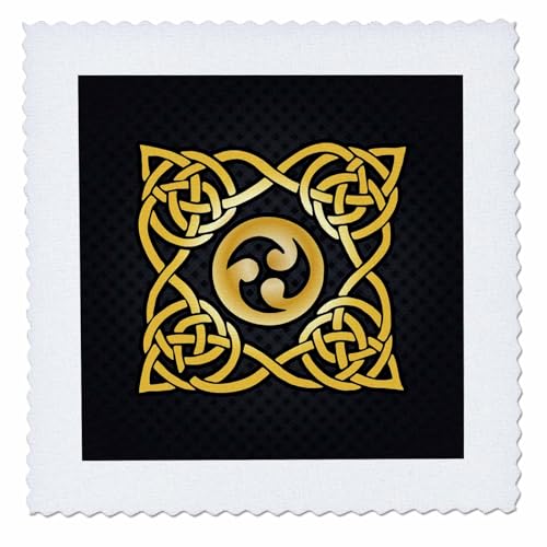 14x14 inch Quilt Square - Image of Celtic Knots on Black and Gray Background- not Metal foil Designs