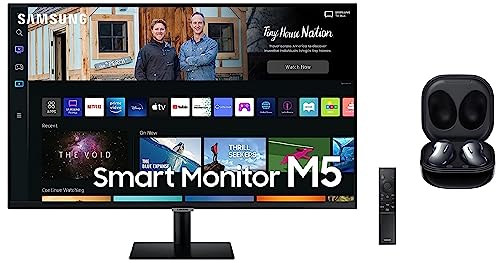 Image of Samsung 27-inch(68.58cm) M5 FHD Smart Monitor & Galaxy Buds Live Bluetooth Truly Wireless in Ear Earbuds with Mic, Upto 21 Hours Playtime, Mystic Black