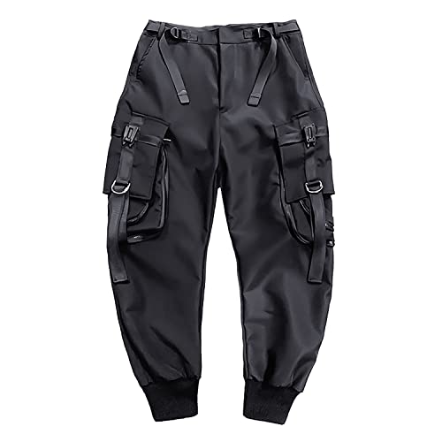 Men's Women Techwear Drawstring Punk Jogger Harem Pants3
