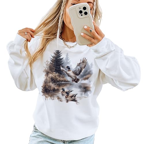 Vintage Mallard Ducks Wilderness Scene Sweatshirt - 90s Vintage Duck Pond Sweatshirt - Scenic Fall Autumn Nature Sweater - Unisex Graphic Crewneck Sweatshirt3