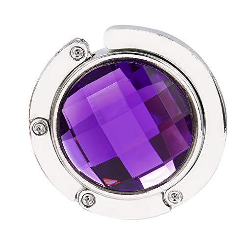 Preisvergleich Produktbild Tragbare Kristalllegierung Handtaschenhalter Handtaschenhaken Faltbare Hangbag Hook Desk Hanger Mehrere Tasche Zubehör - Lila