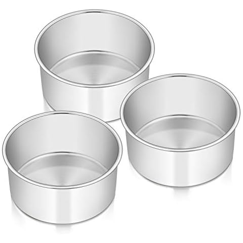 E-far Stainless Steel Cake Pans Set of 3 Cover