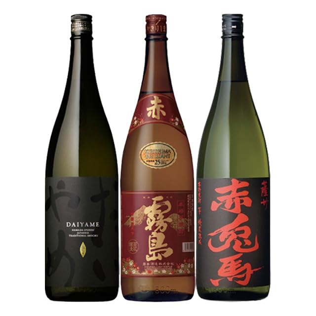 Amazon.co.jp: 赤霧島・赤兎馬・だいやめ 25度 1800ml×各1本 計3本 芋
