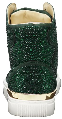 Image of Enzo Romeo Men's Fashion High Top Crystal Shimmer Rhinestone Blink Flat Sneakers Shoes