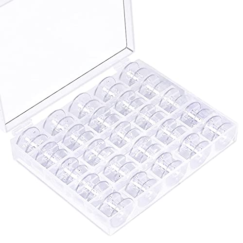 Bobine Per Macchina Da Cucire - 25 Pezzi, Plastica Trasparente, Ø6mm - Universali, Con Scatola Portabobine - Foto 9