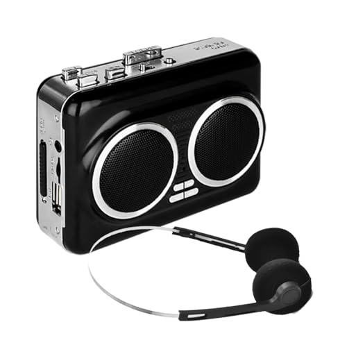 Dual Speaker Pure Stereo &Auto Reverse Cassette Player?Portable Cassette to MP3 Converter via USB,Cassette Tape Player with Dual Power Options,Built in 3.5mm Headphone Jack,Support U Disk, USB Card