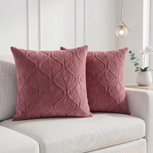 Image of Yellow Weaves Jacquard Cushion Covers | Sofa Cushion Covers | Throw Pillow Cover for Sofa, Couch, Living Room| Removable & Washable | 16x16 Inches, Set of 2 (Wine)