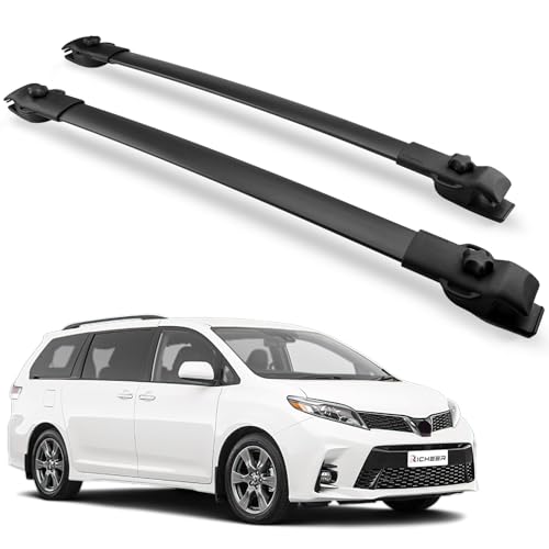Richeer Roof Rack Cross Bars Fit for 2011-2020 Sienna with Side Rails, Heavy Duty Aluminum Cross Bar for Cargo Racks Rooftop Luggage Carrier Bicycle Roof Bag
