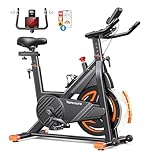 2025 Toputure Exercise Bike with LCD Display, Spin Bike with App 0-100% Magnetic Resistance Exercise Bikes for Home Use, Ultra-Quiet 15kg Flywheel, 350lbs Weight Capacity