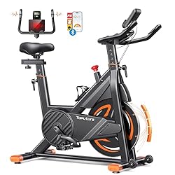 ULTRA-QUIET & SMOOTH RIDING EXPERIENCE: Toputure exercise bike features a 15KG gravity flywheel with a magnetic belt-drive system, ensuring silent operation under 25dB—perfect for home use, shared spaces, or late-night workouts without disturbing oth...