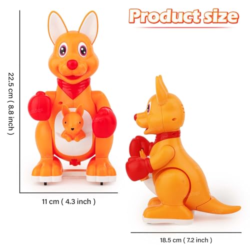 Image of Zest 4 Toyz Musical Kangaroo Toy with Lights Sound and Moving Parts Walking Hopping Kangaroo with Boxing Gloves Battery Operated Musical Toy for Kids Boys & Girls - Multicolor