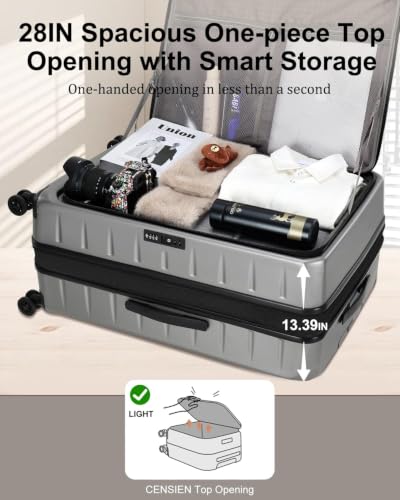 Image of CENSIEN Expandable Checked Luggage, 28 Inch Top Opening Trunk Suitcases