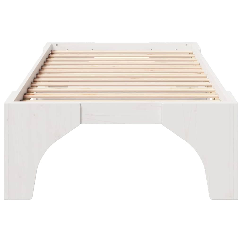 Marco de Cama de Madera Maciza de Pino Estructura Baja Moderna para Dormitorio Minimalista y Multifuncional con Ensamblaje Sencillo y Diseño Eficiente en Espacio para Adultos