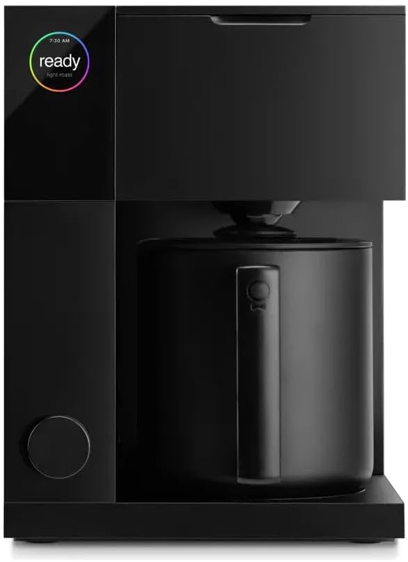 Fellow Aiden Precision Coffee Maker - 10-Cup Thermal Carafe, Built-In Brewing Guidance, Scheduling, Removable Water Tank, Matte Black