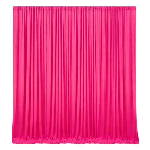 Image of 2 Panels Fuchsia Backdrop Curtain, 10 x 10 Feet Polyester Background Curtains for Parties, Weddings, Baby Showers, Halloween, Christmas, Birthday Party Photoshoot Backdrop Curtains Decorations