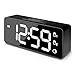 Sveglia Digitale Schermo LED con display a specchio DIMMER e SNOOZE,Volume allarme a 3 livelli Opzionale,Display a cifre grandi Bedside Orologio da tavolo con USB Port,Operazione semplice(Nero)