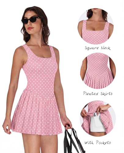Image of NIASHOT Athletic Dress for Women with Shorts Sleeveless Womens Golf Dress
