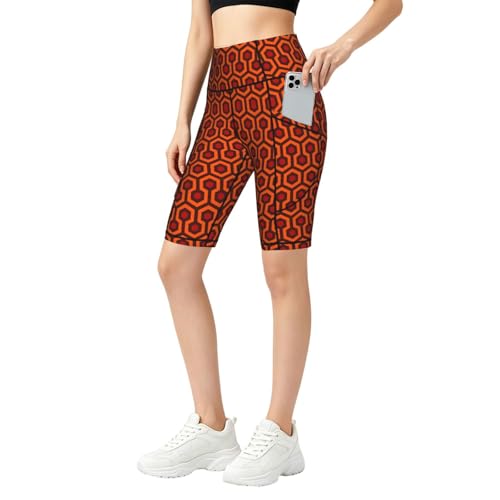 Short de motard taille haute imprimé pour le running et le yoga