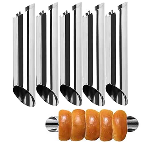 BlingKingdom 5pcs Large Stainless Steel 5" inch Cannoli Forms Non-stick
