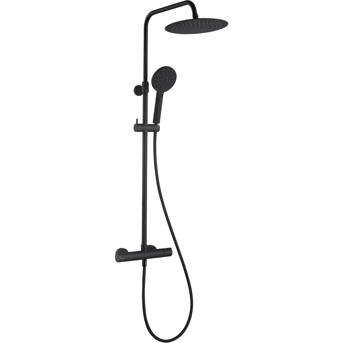 Essebagno Columna de ducha Kissy negra con termostato - Negra