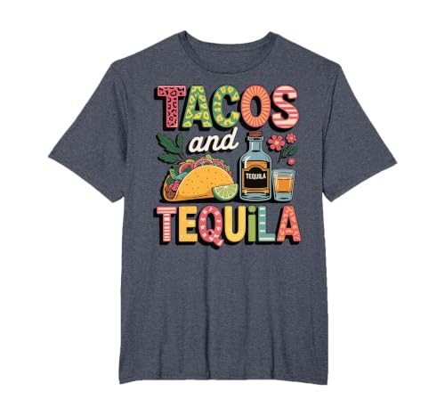 Tacos and Tequila T-Shirt, Men's Big and Tall, Heather Blue, 4X Tall