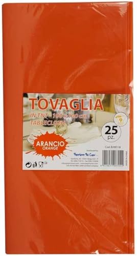Tovaglia Pretagliata In Tnt 100X100 25Pz Arancio